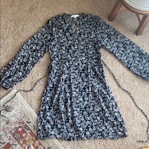 Black and white floral print dress